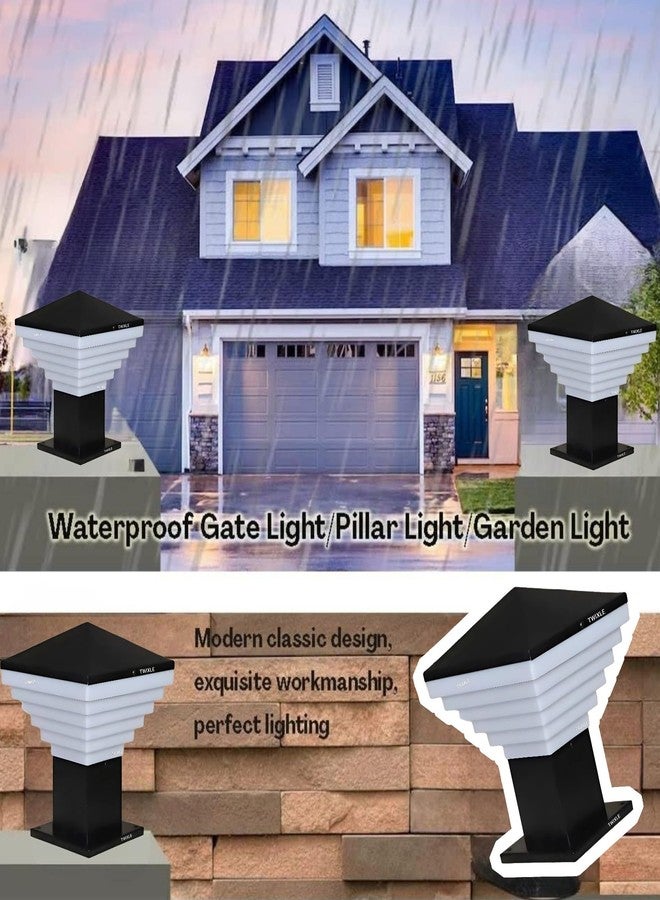 twixle Black gate Light for Home gate/gate lamp/gate Lamps for Outdoor Waterproof/gate Light/gate Pillar Lights for Outdoor for Stairs, Boundries, Pillar, Garden (Bulb Not Included) (Pack of 4) - Image 3